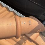 棟瓦の補強工事